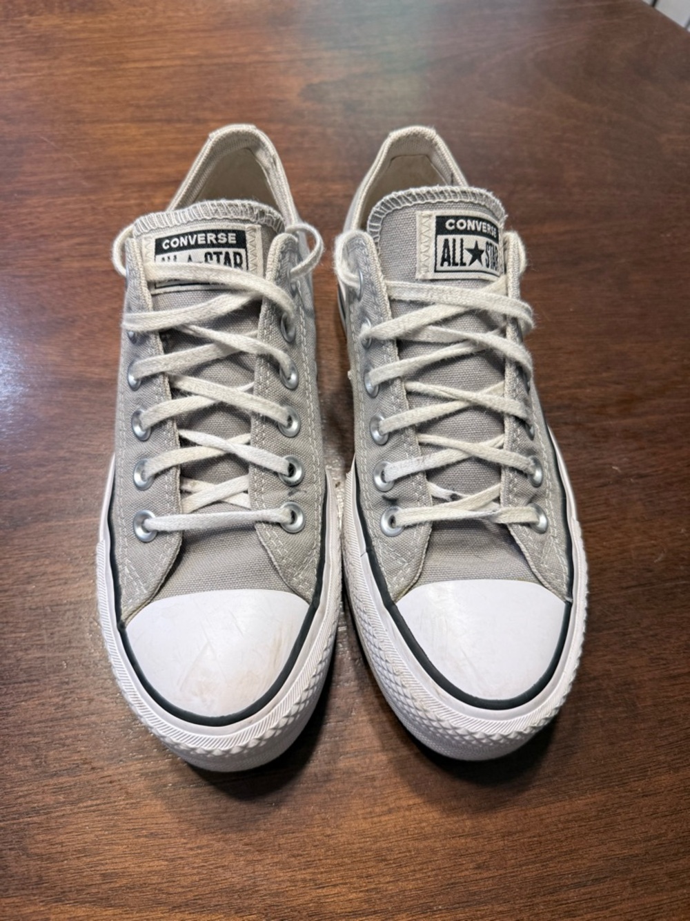 Converse All Star Low Top Sneakers in Light Gray and White